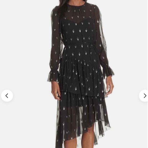 Joie Dresses & Skirts - 1192. Elegant Black Sheer Long Sleeve Dress